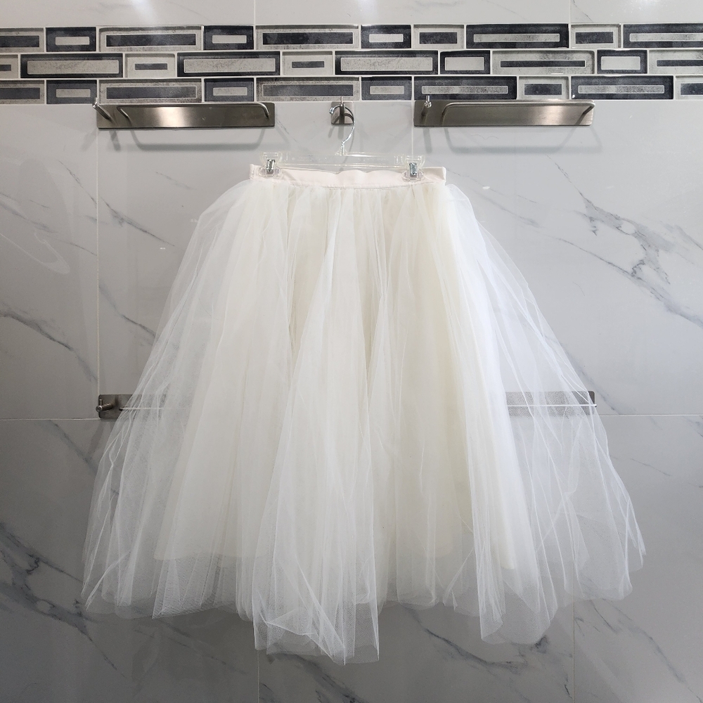 Anthropologie Alexandra Grecco White Tulle Skirt Bridal Wedding